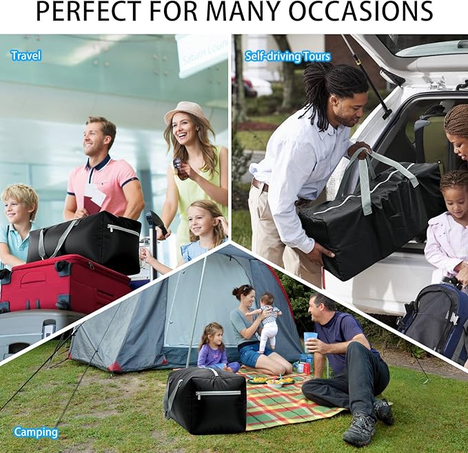 iFARADAY 2 Packs Foldable Duffel Bag 30" / 75L Lightweight with Water Rresistant for Travel