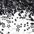 Silver and Black Graduation Confetti 2026, 1000 Pcs Congrats Grad Confetti Class of 2026 Party Table Centerpiece for 2026 Graduation Party Decorations