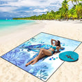WIWIGO Beach Blanket Waterproof Sandproof Beach Mat 79" X 83"/10'x9'for 2-8 Adults Quick Drying Outdoor Picnic Mat Beach Accessories for Travel, Camping, Hiking