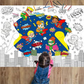 ZOIIWA Hero Themed Coloring Poster for Kids Giant Coloring Poster Sheets Page Large Big Hero Tablecloth Books for Kids Gift Father's Day Classroom Home Birthday Party Supplies Favor 31.4X43.3 Inch