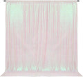 PartyDelight Iridescent White Sequin Backdrop 8x8ft - High Density 3mm Shimmer Sequin Background with 4-Inch Rod Pocket, Sparkly Photography Curtain for Wedding, Gala & Event Decor