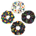 Mardi Gras Hair Ties for Women Girls Purple Fleur De Lis Mask Hair Scrunchies Elastics Hair Bands Scrunchy Ropes Carnival Celebrations Party Hair Accessories 4PCS