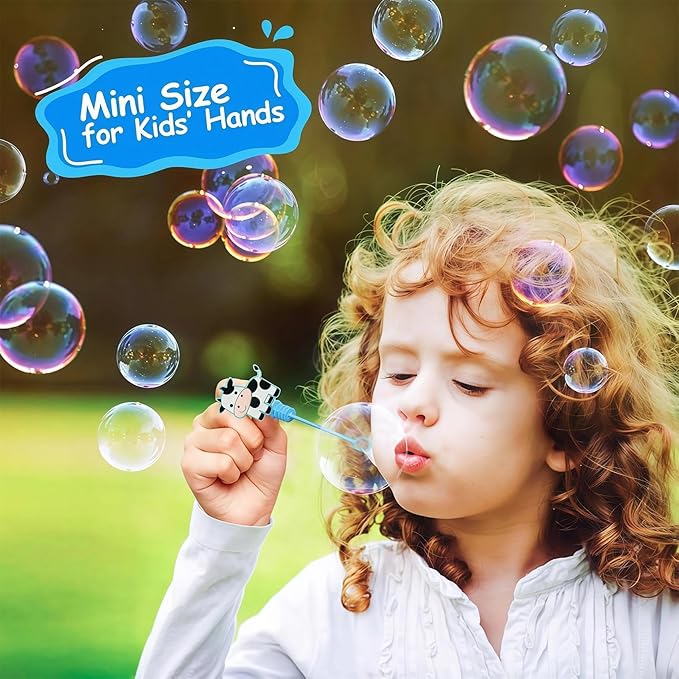 24 Farm Animal Party Favors Bubble Wands for Kids, Chicken Sheep Horse Cow Pig Mini Bubbles Wand Toys, Barnyard Farm Theme Birthday Party Supplies Goodie Gift Bag Stuffers Pinata Classroom Prizes