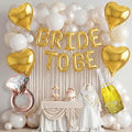 Gold Decorations pearl White balloons Bridal Veil BRIDE TO BE Balloons Sash with Diamond Ring Heart Champagne Balloons for Bachelorette Party Decor Bride To Be Bridal Showerr