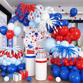Red White Blue Balloon Arch Kit, 12 Inch Royal Light Blue Red White Latex Helium Balloon Garland for Royal Patriotic Baseball Nautical Birthday Baby Shower Graduation Party Decoration