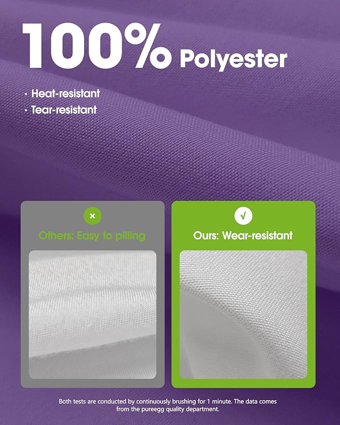 Pureegg Rectangle Table Cloth 60" x 84" – Durable Polyester Tablecloth Offers Reusable & Washable Protection, Ideal for Outdoor Party, Picnic, Wedding, Banquet and Birthday, Lavender