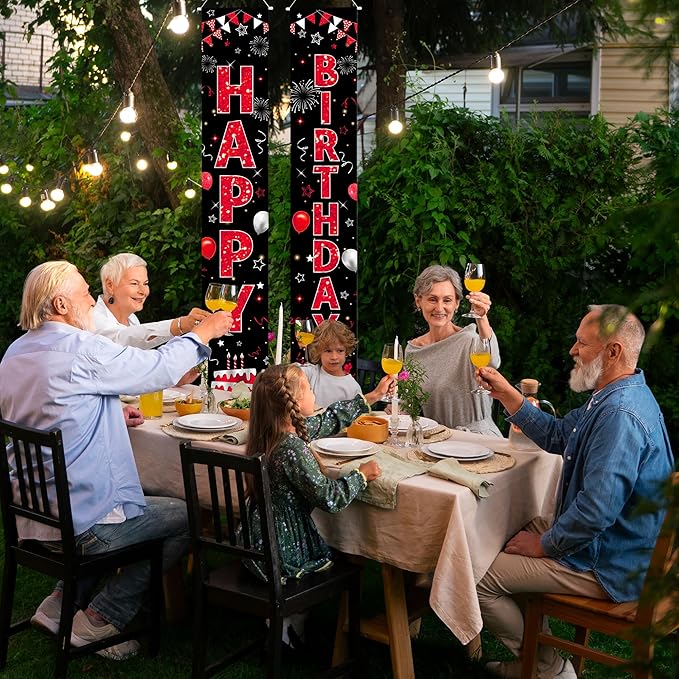Birthday Decorations Banner, Happy Birthday Door Sign for Men Women Boys Girls Ideal Birthday Decorations Party Supplies Outdoor Indoor 72 x 12 Inch