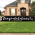 Large Congratulations Decoration Banner, Black Graduation Congrats Banner Sign, Birthday Engagement Wedding Retirement Party Decorations Supplies(9.8x1.6ft)