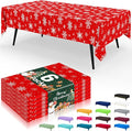 Smiry Disposable Table Cloth - 6 Pack, 54 x 108 Inch Waterproof Rectangle Tablecloths for Parties, Decorative Plastic Table Cover, Leakproof & Sturdy, Red & White
