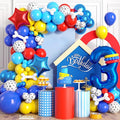 3rd Birthday Decorations Boy, Dog Paw Three Years Old Party Arch with Red Blue Yellow Long Latex Balloons 40 inch Number 3 Balloon and Star Foil for Paw Birthday Party Supplies
