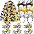 Atonofun New Years Eve Party Supplies 2026, 24 Pcs New Year Glasses Headband Tiara Leis 2026 New Year Party Eve Decorations for Kids Adults