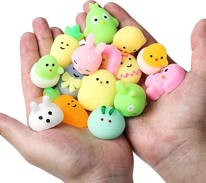 Mr. Pen- Easter Squishy Toys for Kids, 48 Pack, Washable Twistable Stretchy Squishies Bulk, Soft Stress Relief Sensory Toys for Squeezing, Easter Egg Fillers, Party Favors & Classroom Rewards
