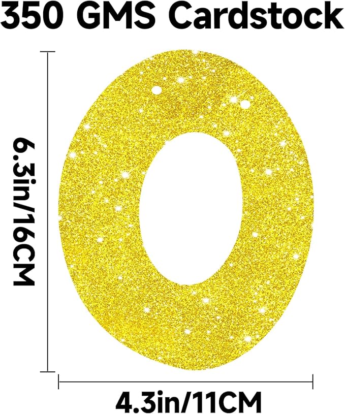 Pre-Strung Happy Birthday Banner Birthday Sign NO DIY Glitter Older Wiser Hotter Banner for Women Men 30th 40th 50th 60th 70th 80th Funny Gold Birthday Decorations (Gold)