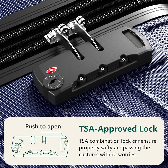 21 Inch Carry On Luggage, ABS Hardside Suitcase with Spinner Wheels, Airline-Approved Cabin Luggage with TSA Security Lock, Expandable Travel Suitcase for Flights, Business Trips & Weekend Vacations