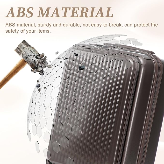 20/14 Inch Hardside Luggage, Durable ABS Suitcase with Spinner Wheels