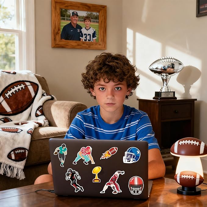 Football Stickers for Kids - 100 PCS Football Party Decorations for Super Game Bowl 2026 | Game Day Party Favors Supplies Decor - Toys Games Gifts Crafts for Toddlers