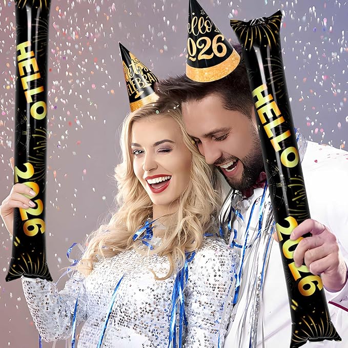 New Years Eve Party Supplies 2026 64PCS Happy New Years Decoration Hats Headband for 2026 Party Props Festival Decorations Count Down NYE Party Supplies Favors (Black-1)