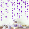 Valentines Day Party Decorations Lavender Love Heart Garland Purple and White Hanging Streamer Banner for Anniversary Mothers Day Birthday Engagement Wedding Bridal Baby Shower Lilac Party Supplies