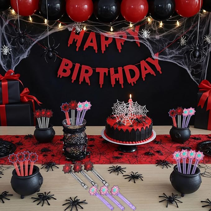 Jenaai 24 Spider Web Bubble Wands Spider Bubble Wand Party Favors for Summer Activity Cartoon Birthday Gifts Prizes Carnival Goody Bag Stuffers Wedding Supplies