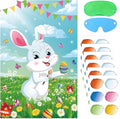 Pin The Tail on The Bunny Easter Games for Kids Easter Party Games Birthday Party Happy Easter Party Decoration Supplies Easter Egg Hunt Activities, Large Bunny Game Poster with 36 Tail Stickers