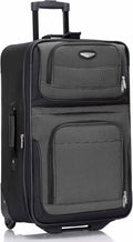 Travel Select Amsterdam Softside Expandable Luggage with Rolling Wheels, Gray, 25-Inch Medium