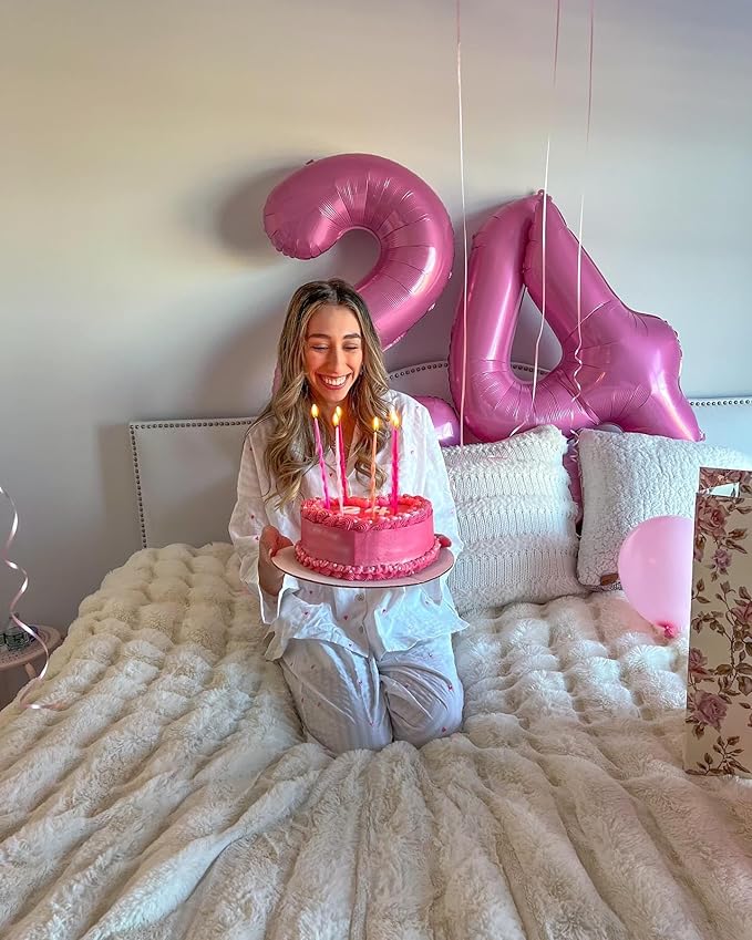 Pink Number 1 Balloon 40 Inch, 1st Birthday Balloon for Baby Boy Girl Toddler First Birthday Decorations, Shiny Pink Party Supplies