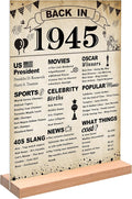DARUNAXY 81st Birthday Party Decorations, Vintage Back in 1945 Poster Acrylic Sign with Stand 81 Year Old Party Supplies for Men& Women Vintage 1945 Table Decor 81st Anniversary Class Reunion Gifts