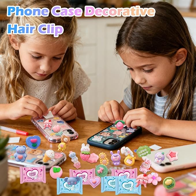 50PCS Vibrant Cartoon Resin Blind Bags – Colorful Mini Charms for Crafts, DIY Phone Case Decoration, Cute Resin Figures & Creative Art Projects