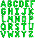 26 Pcs Green Letter Balloons,16 Inch Foil Alphabet Letter Balloons,Letter A-Z Balloon Banner Custom Phrase Balloon for Birthday Party Wedding Anniversary Decoration (Green 26pcs)