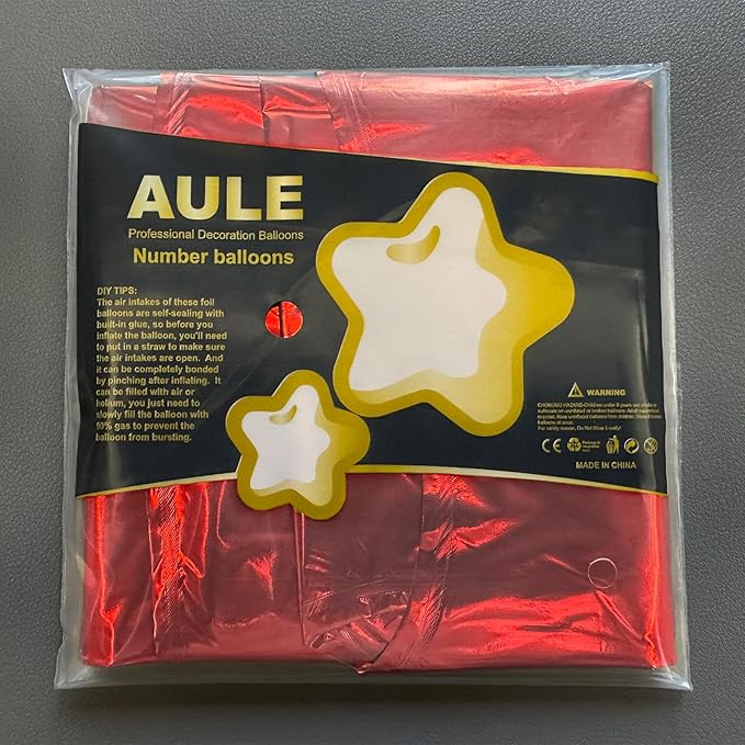 AULE 40 Inch Big Red Foil 13 Number Balloons for Girl Large 13th Happy Birthday Decorations Giant Huge Helium Mylar 31 Anniversary Party Decor