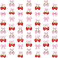 Xinnun Pink Bow Strawberry Party Decorations Pink Bow Hanging Banners Berry Sweet Banner Decor Bowknot Theme Streamer for Summer Birthday Bridal Engagement Bachelorette Wedding Party Decor(Strawberry)