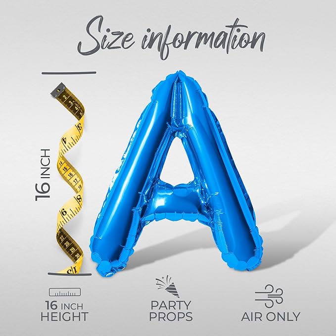 Letter Balloons - HAPPY RETIREMENT 16" Inch Alphabet Letters Foil Mylar Balloon Retirement Party Balloon Banner (Blue)