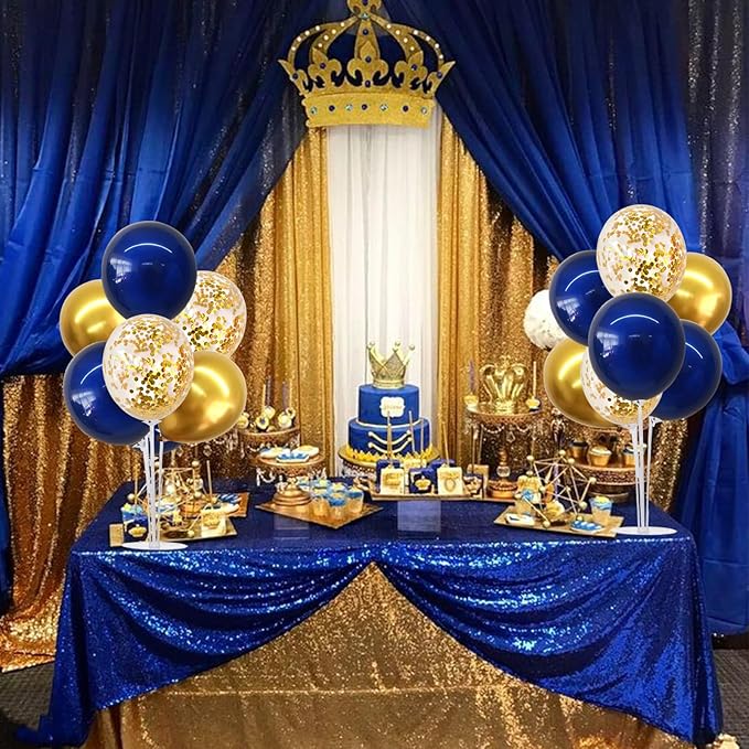 TONIFUL 4 Set Navy Blue Gold Balloon Centerpieces for Table,Balloons Stand Kit for Graduation Decorations 2026 Class of 2026 Party Decorations,Retirement,Anniversary,Homecoming,Birthday Decoration
