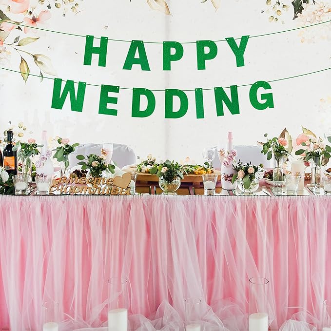 DIY Banner Kit with Letters Glitter Banner Letters Customizable Birthday Banners Graduation Banner Custom Party Hanging Banner for Graduation Wedding Party Baby Shower Decoration(Green)