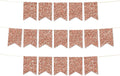 Andaz Press Hanging Pennant Banner with String, Faux Rose Gold Glitter, 1-Set, 24 Pennants, Approx. 12-Feet Long