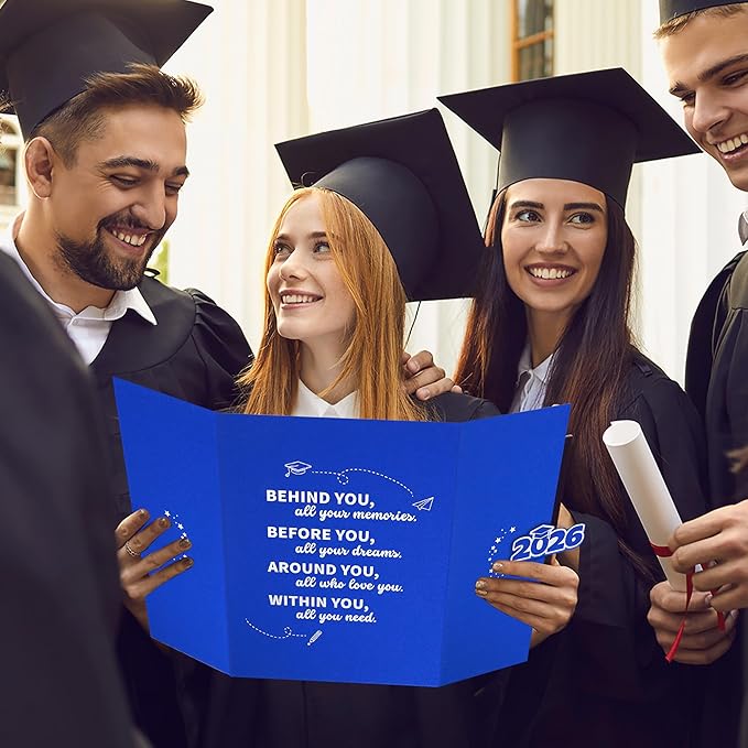 Vlipoeasn 2PCS Graduation Guest Book Alternative, Blue Silver Class of 2026 Graduation Party Decorations, Graduation Signature Book for 2026 College High School, Unique Graduation Gifts for Friends