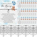 Thyle 25 Set Blue Bear Baby Shower Favors for Guests Adjustable Bracelets with Message from The Bump Card Footprints Charm Baby Shower Bracelets for Gender Reveal Thank You Gifts