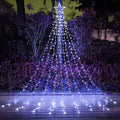 Christmas Decoration Lights, Outdoor Christmas String Lights 320 LED 11.5 Ft Waterfall Tree Light with Big Star Topper 8 Light Modes for Xmas New Year Holiday Garden Yard Indoor Outdoor Decor