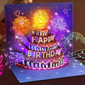 INPHER UPGRADED Birthday Cards Fireworks Pop Up Cake Light and Music Happy Birthday Gifts Decorations for Women, Men, Mom, Grandma
