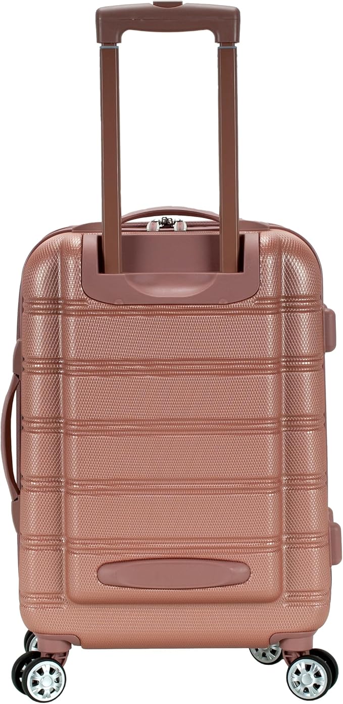 Rockland Melbourne Hardside Expandable Spinner Wheel Luggage, Carry-On 20", Rose Gold