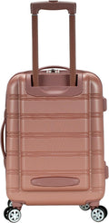 Rockland Melbourne Hardside Expandable Spinner Wheel Luggage, Carry-On 20", Rose Gold