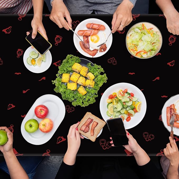 K1tpde 3PCS Spy Party Tablecloths for Kids Birthday Secret Agent Theme Table Covers Spy Plastic Table Cloth Secret Themed Party Decorations for Boys