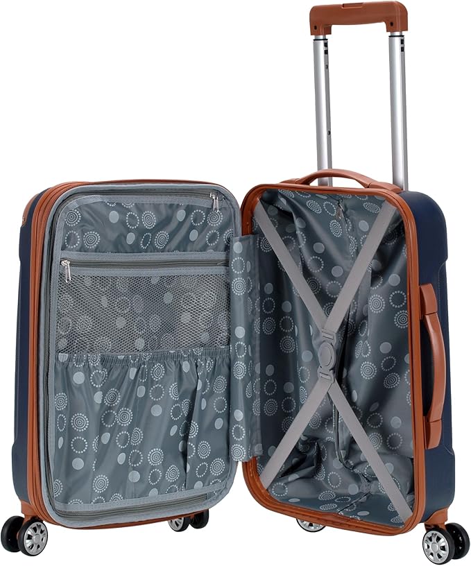 Rockland London Hardside Spinner Wheel Luggage, Carry-On 20", Navy