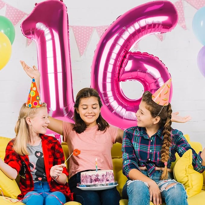 Number 1 Balloons 40 Inch Large Helium Foil Mylar Balloons For Birthdays Party Decorations/Wedding/Anniversary/Graduations/Baby Shower (Rose red)