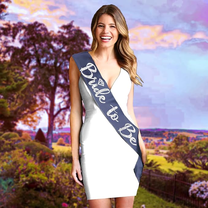 RhinestoneSash Something Blue for Bride - Navy Bridal Party Sash - Denim and Diamonds Bachelorette Party