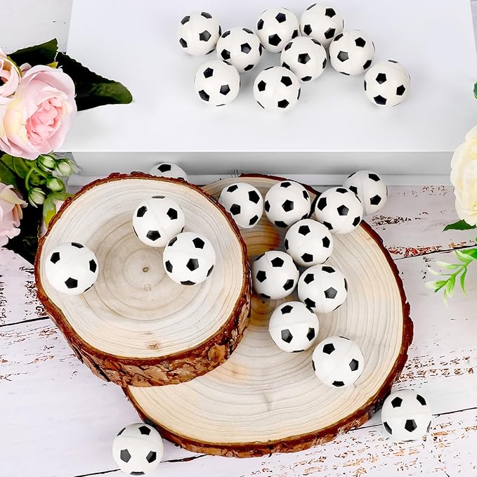 24 Pcs Soccer Bouncy Balls for Kids, 32mm Rubber Bounce Sport Balls Bulk for Party Favors, Goodie Bag Fillers, Easter Gift Bag Stuffers, Basket Stuffers, Classroom Prizes, Carnival Party Supplies