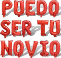 2 Set 30Pcs Red PUEDO SER TU NOVIO Letter Balloons 16in Balloon Foil Letter Decorations Party Decor Red Letter Balloons PUEDO SER TU NOVIO Party Supplies