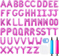 LIOZEOKUN Letter Balloons 16 Inch Alphabet A-Z Mylar Foil Balloons 2 Set for Wedding Birthday Party Decoration Banner Custom Phrase 52 Pcs
