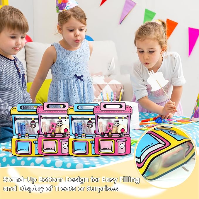 30 PCS Bulk Gift Bags for Kids with Handle,Children Large Goodie Bags with Stand-up Bottom, Grip Seal Party Favor Bag, Students Back to School Treat Bag, Cute Snack Candy Bags for Birthday, Classroom