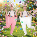 Vinsot 16 Pcs Easter Granny Pants Yard Game Set Oversized Granny Pants with Colorful Easter Eggs, Bowtie, Bunny Ears and Tail, Outdoor Tossing Game Bunny Suit for Spring